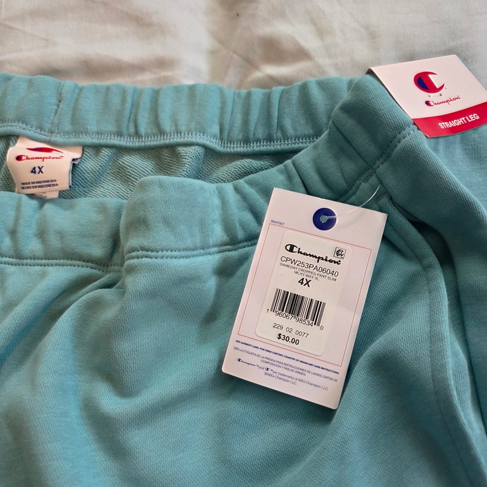 Champion Gameday Cropped Pant Slim Milky Way Blue 4X NWT CPW253PA06040 - Picture 2 of 4